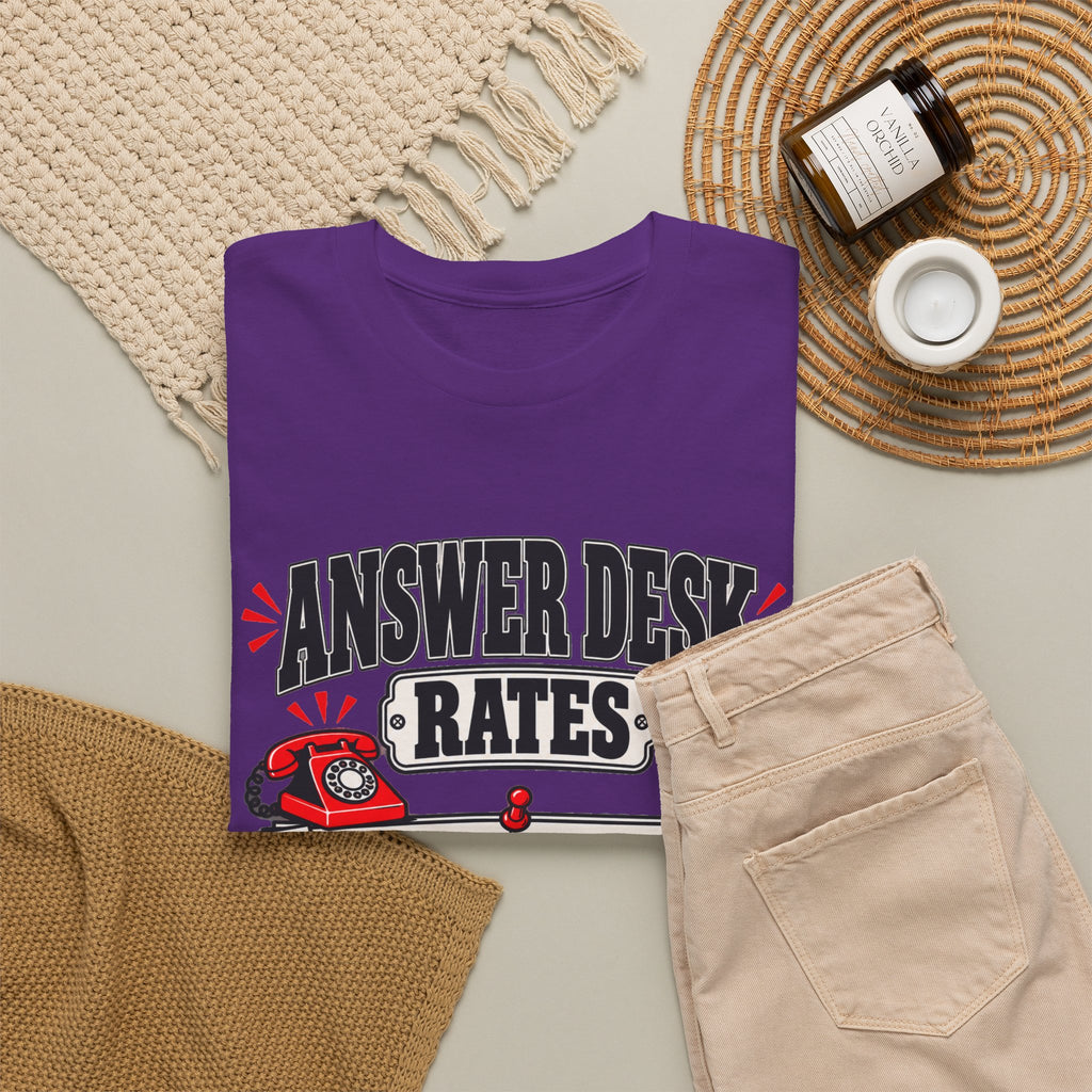 Answer Desk Rates T-Shirt — Funny Help Desk IT Support Tee ("Answer 1.00, Correct Answer 4.00")