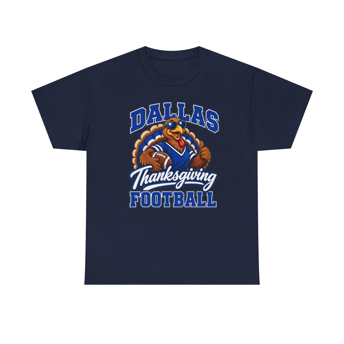 Dallas Thanksgiving Football T-Shirt — Turkey Mascot Game Day Tee