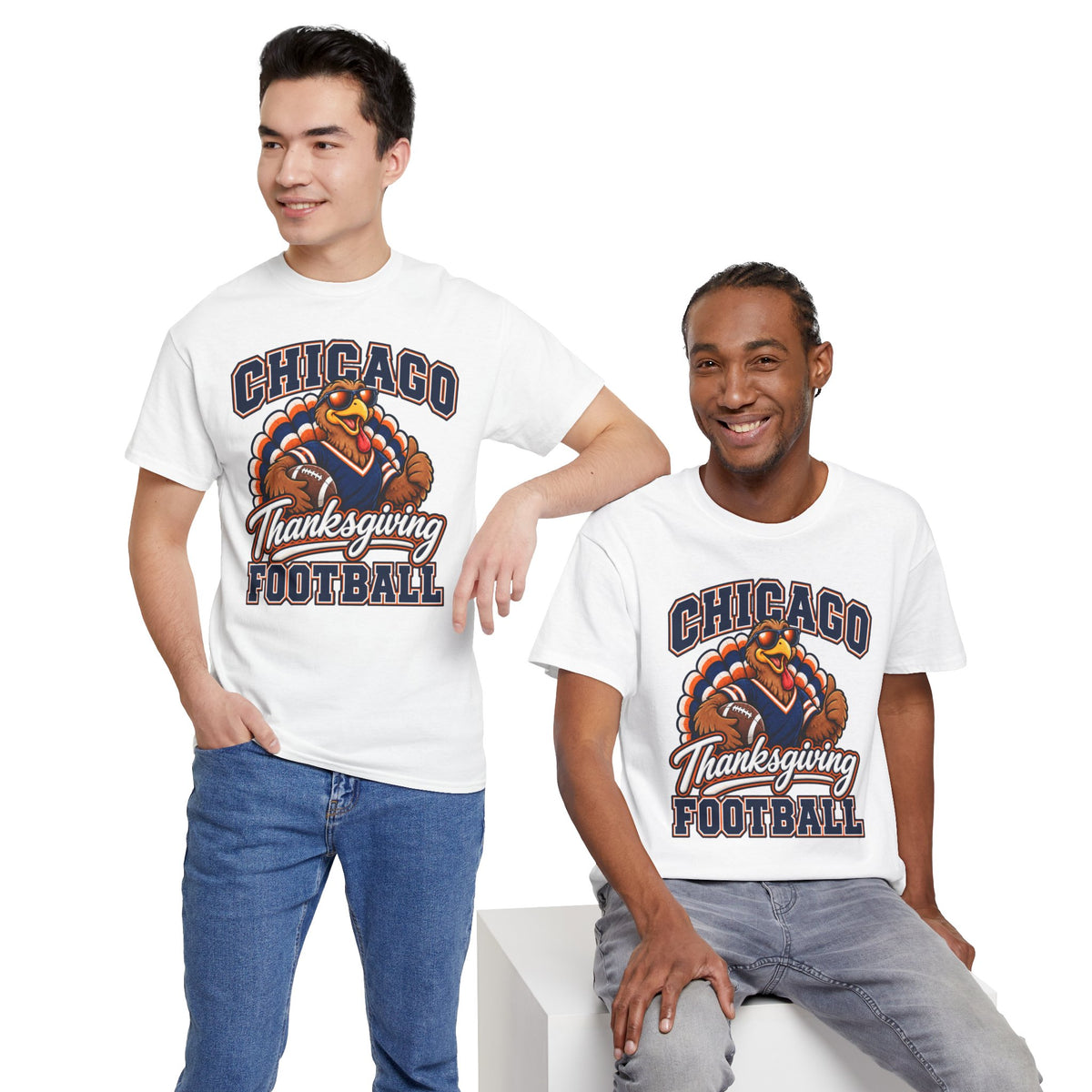 Chicago Thanksgiving Football T-Shirt — Turkey Mascot Game Day Tee