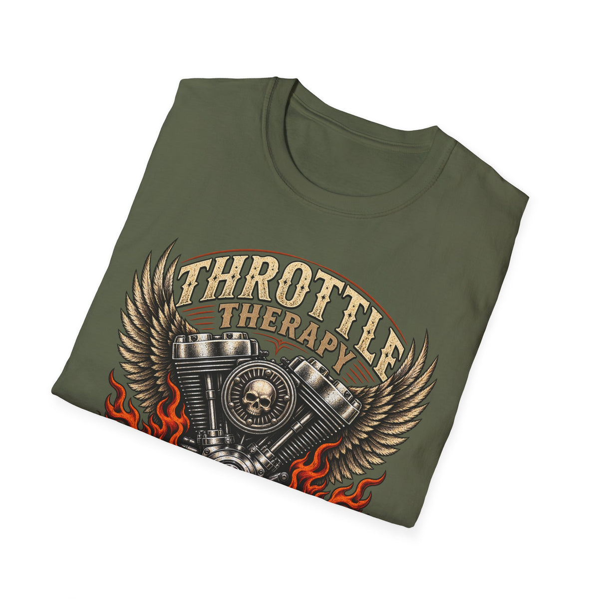 Throttle Therapy Motorcycle T‑Shirt — Fueled by Freedom Riding Tee