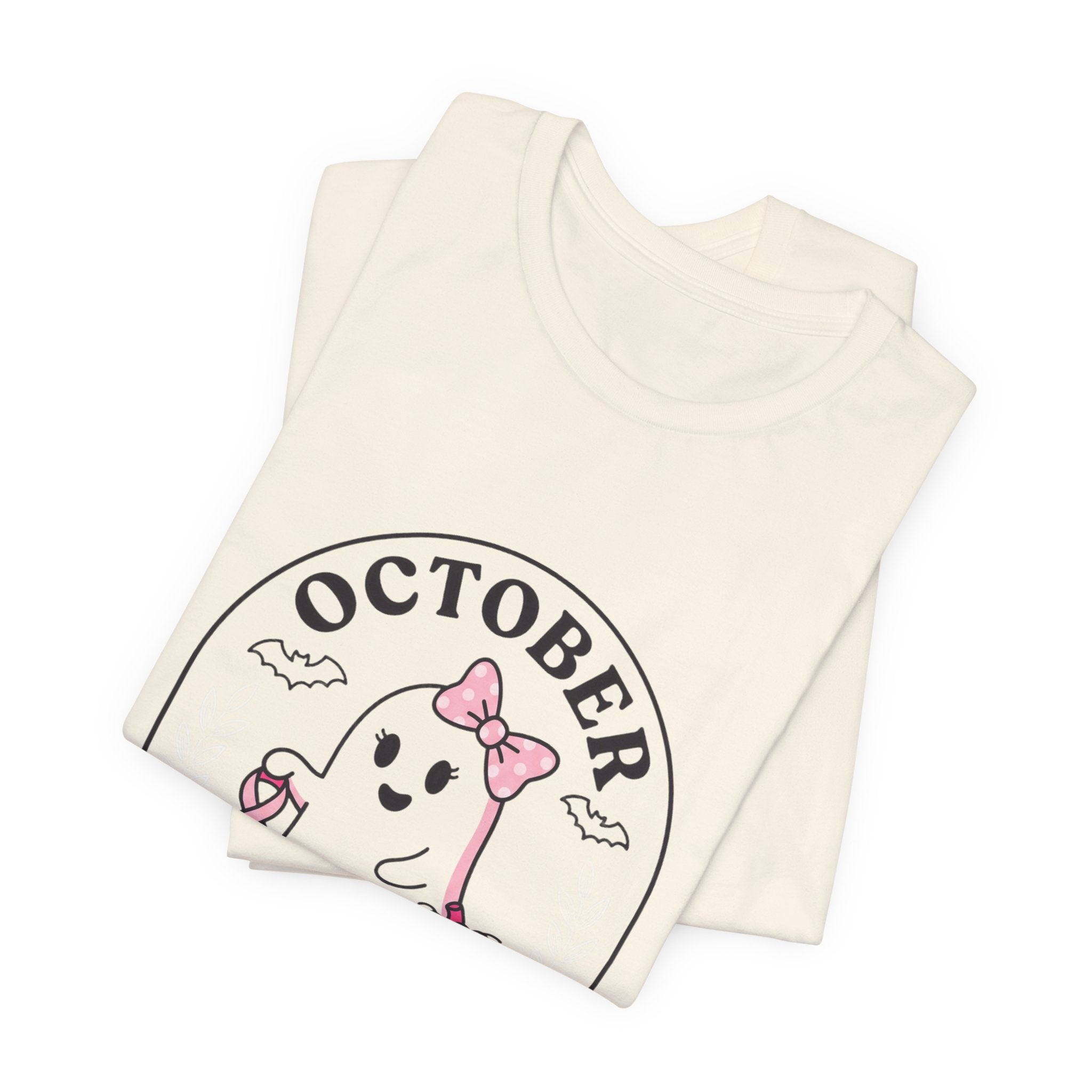 October Pink Boo Crew Tee — Breast Cancer Awareness Ghost T-Shirt