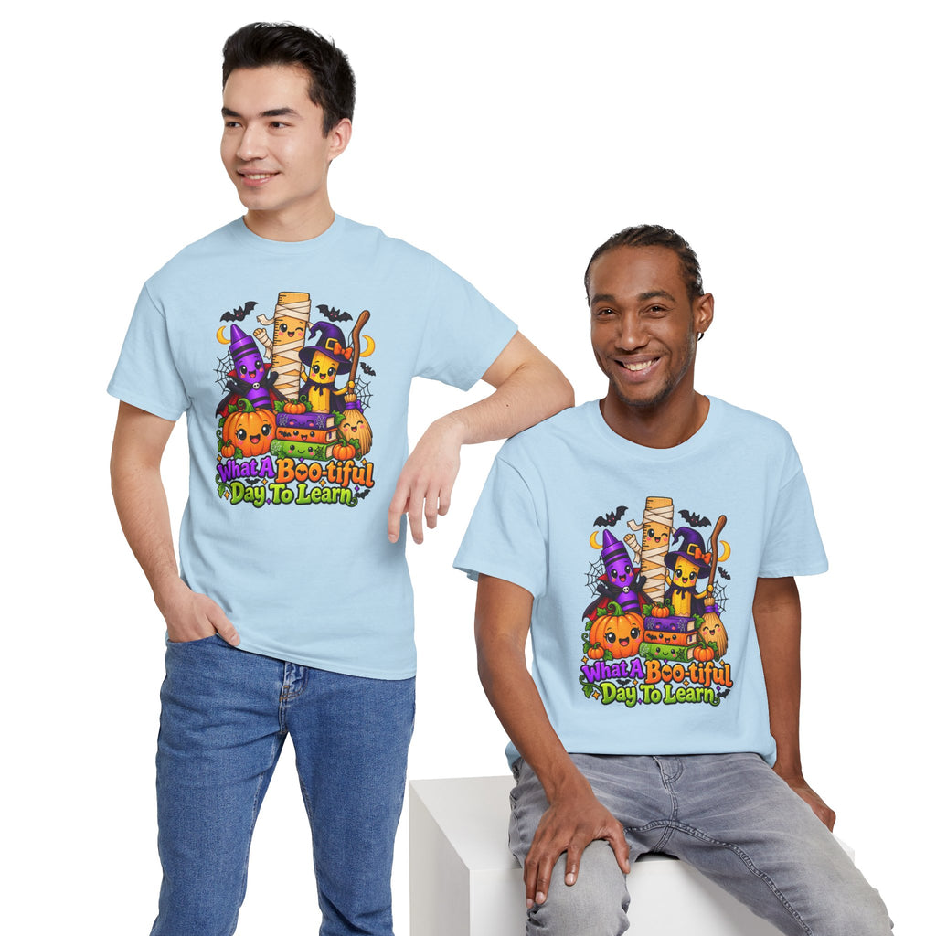 Halloween Teacher Tee — "What A Boo-tiful Day To Learn" Kids' Classroom Shirt