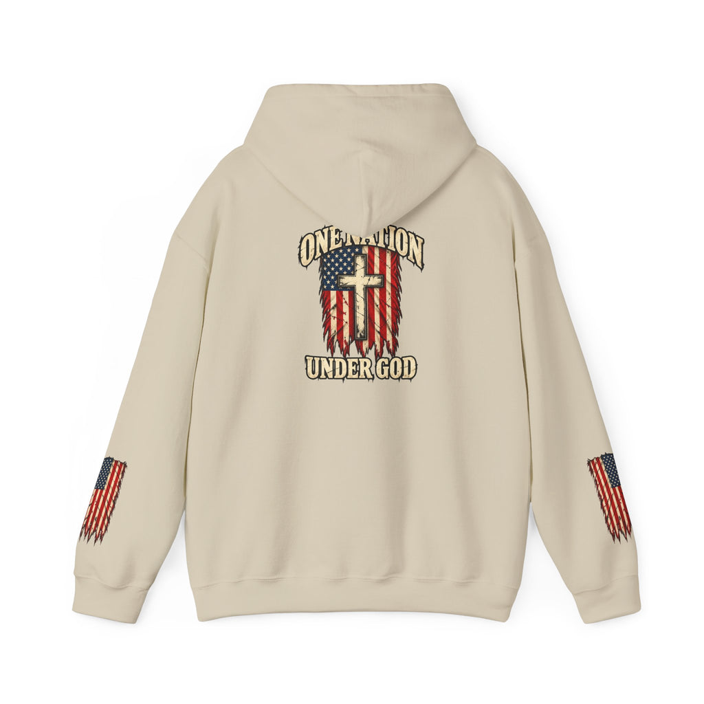 One Nation Under God Patriotic Cross Hoodie