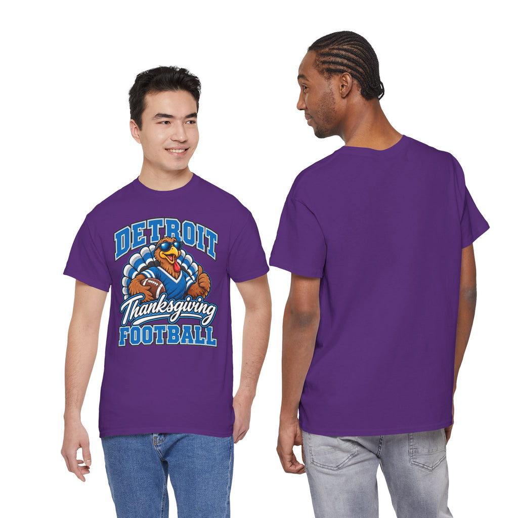 Detroit Thanksgiving Football Tee — Turkey Mascot Game Day Shirt