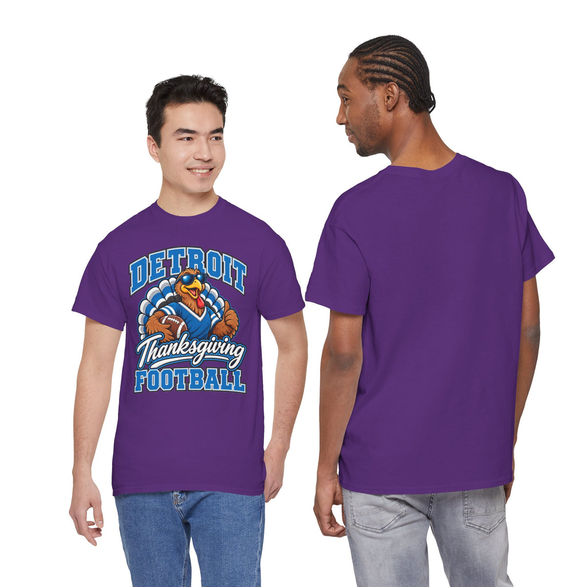 Detroit Thanksgiving Football Tee — Turkey Mascot Game Day Shirt