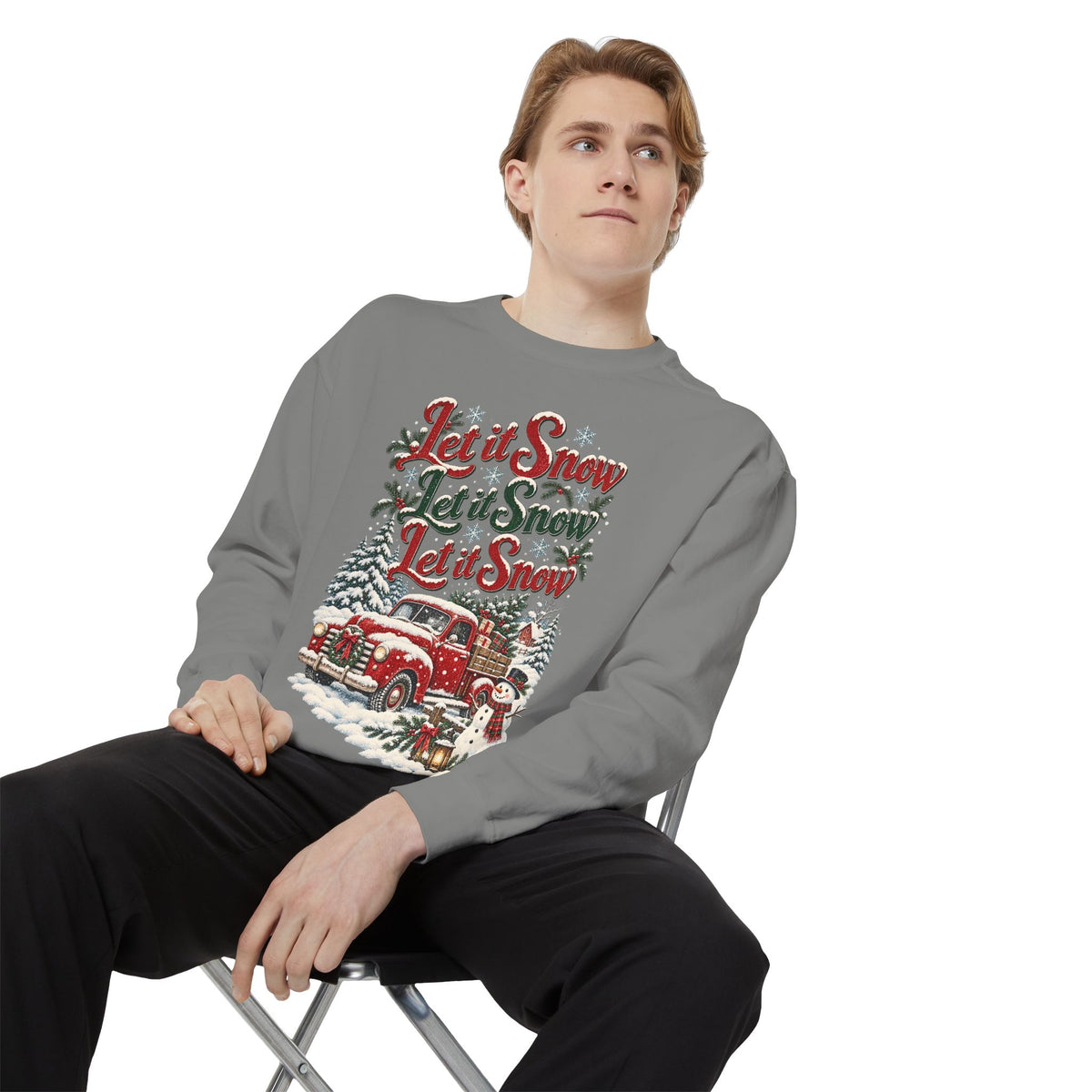Let It Snow Vintage Truck Sweatshirt
