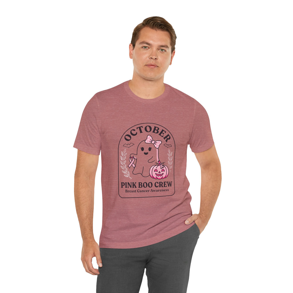 October Pink Boo Crew Tee — Breast Cancer Awareness Ghost T-Shirt