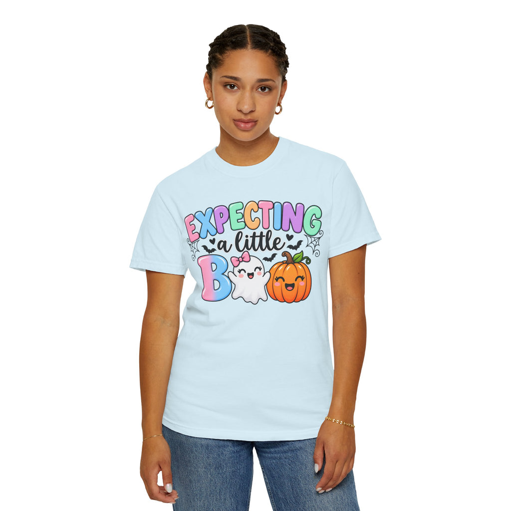 Expecting a Little Boo Maternity T-Shirt — Cute Halloween Pregnancy Tee