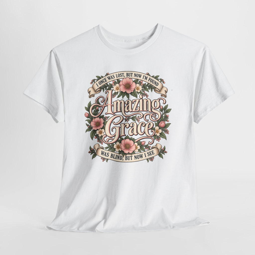 Amazing Grace Floral T-Shirt — Vintage Christian Faith Tee