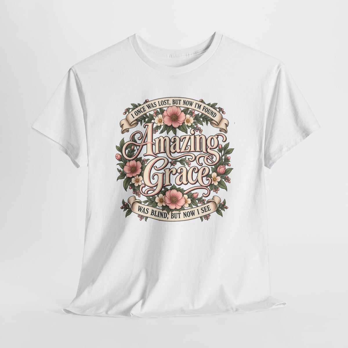 Amazing Grace Floral T-Shirt — Vintage Christian Faith Tee
