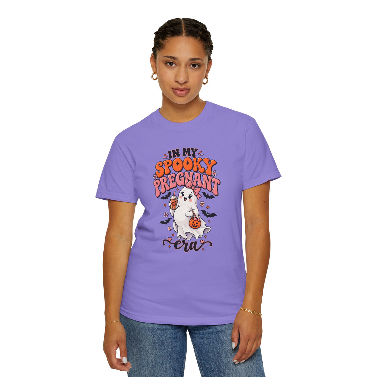 Pregnant Halloween T-Shirt — "In My Spooky Pregnant Era" Cute Ghost Maternity Tee