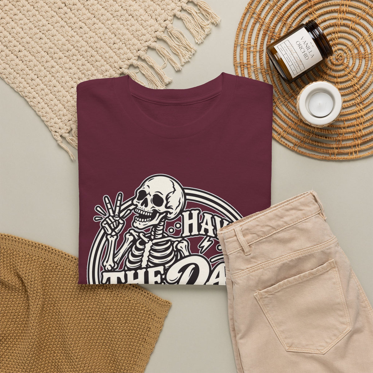 Have the Day You Deserve Tee — Vintage Skeleton Graphic T‑Shirt