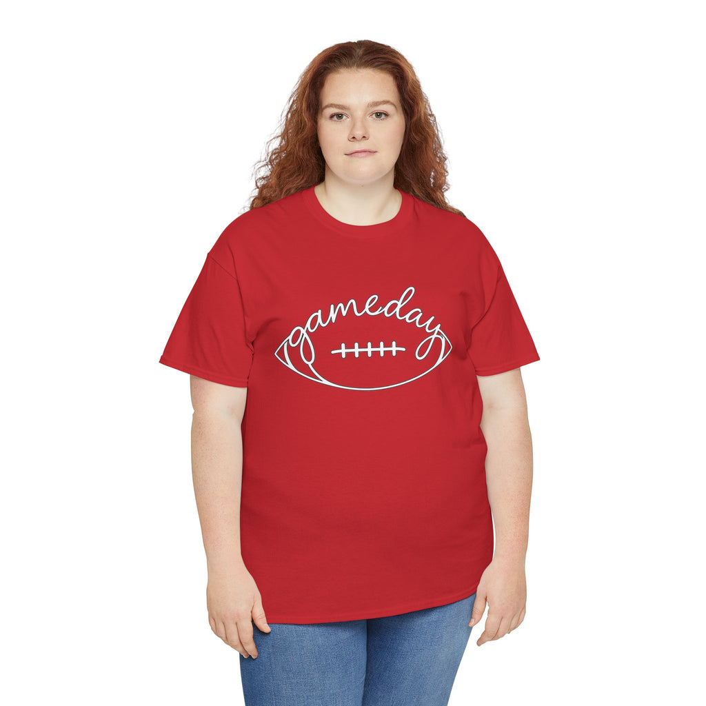 Gameday Football Tee — 'gameday' Script Football Graphic T-Shirt