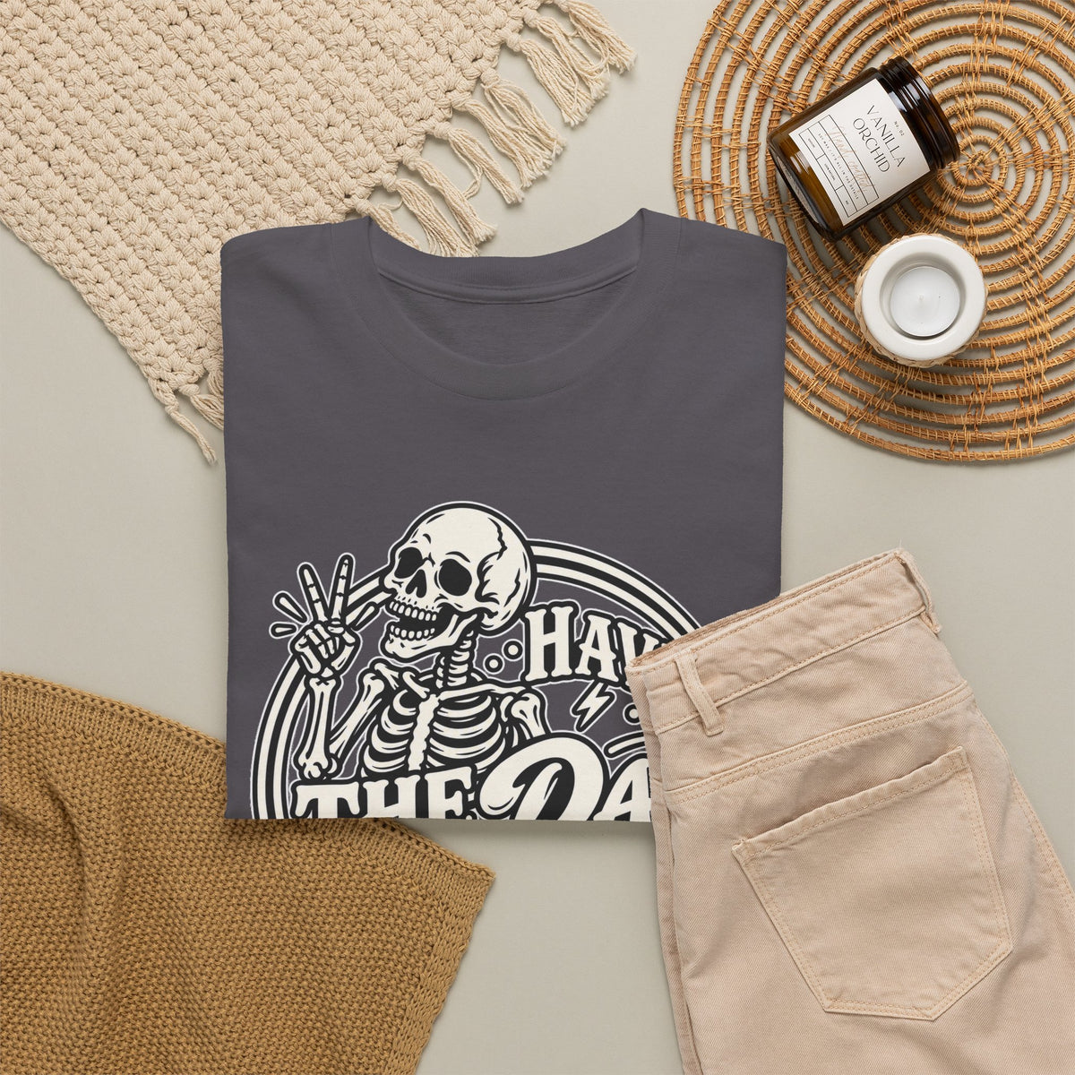 Have the Day You Deserve Tee — Vintage Skeleton Graphic T‑Shirt