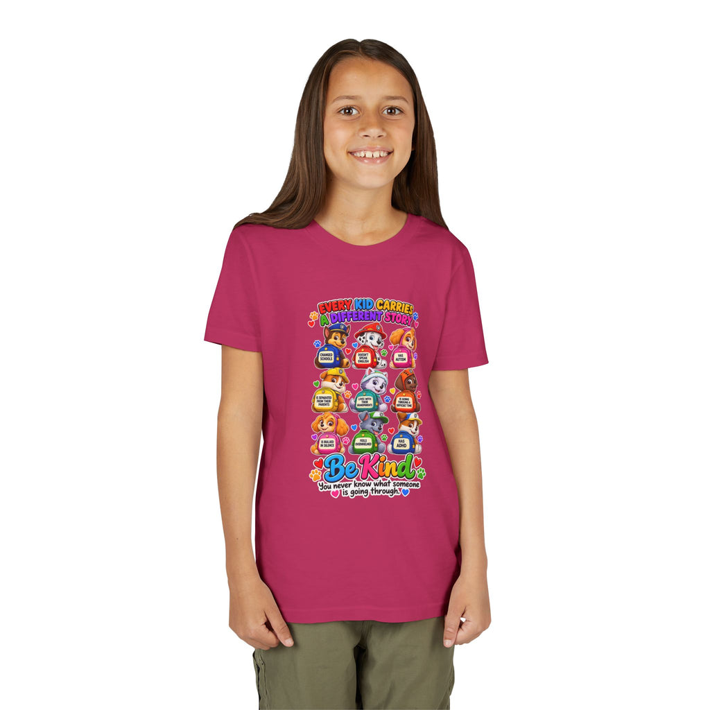 Be Kind Youth Short Sleeve Tee – Colorful Cartoon Character Shirt