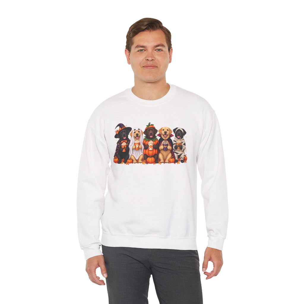 Halloween Dogs Crewneck Sweatshirt — Cute Puppies in Costumes Fall Pullover