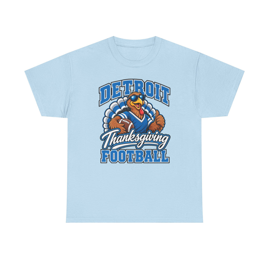 Detroit Thanksgiving Football Tee — Turkey Mascot Game Day Shirt