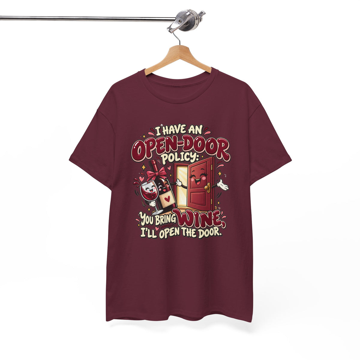 Open-Door Policy Wine Lover T-Shirt