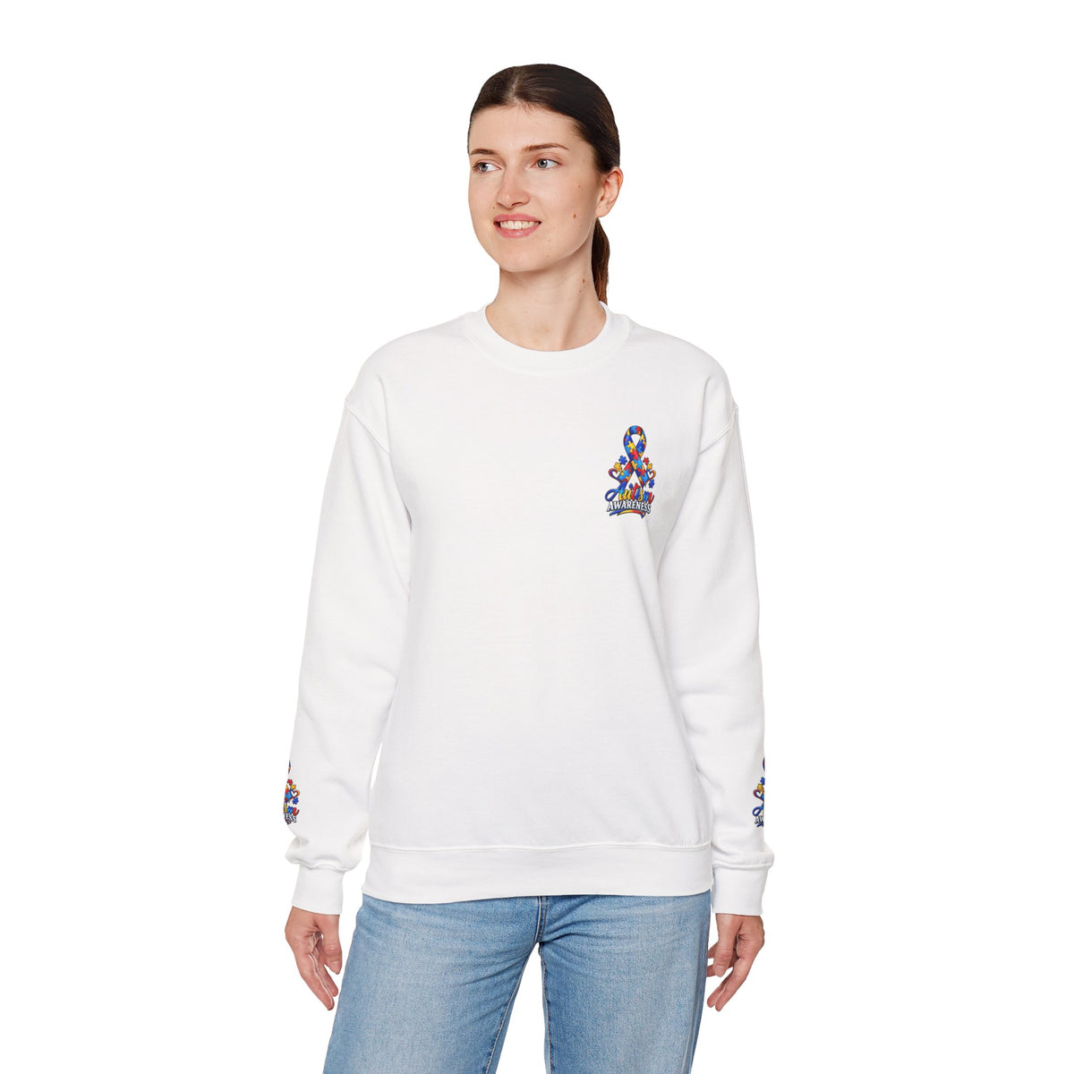 Autism Awareness Crewneck Sweatshirt — Color Outside the Lines Design