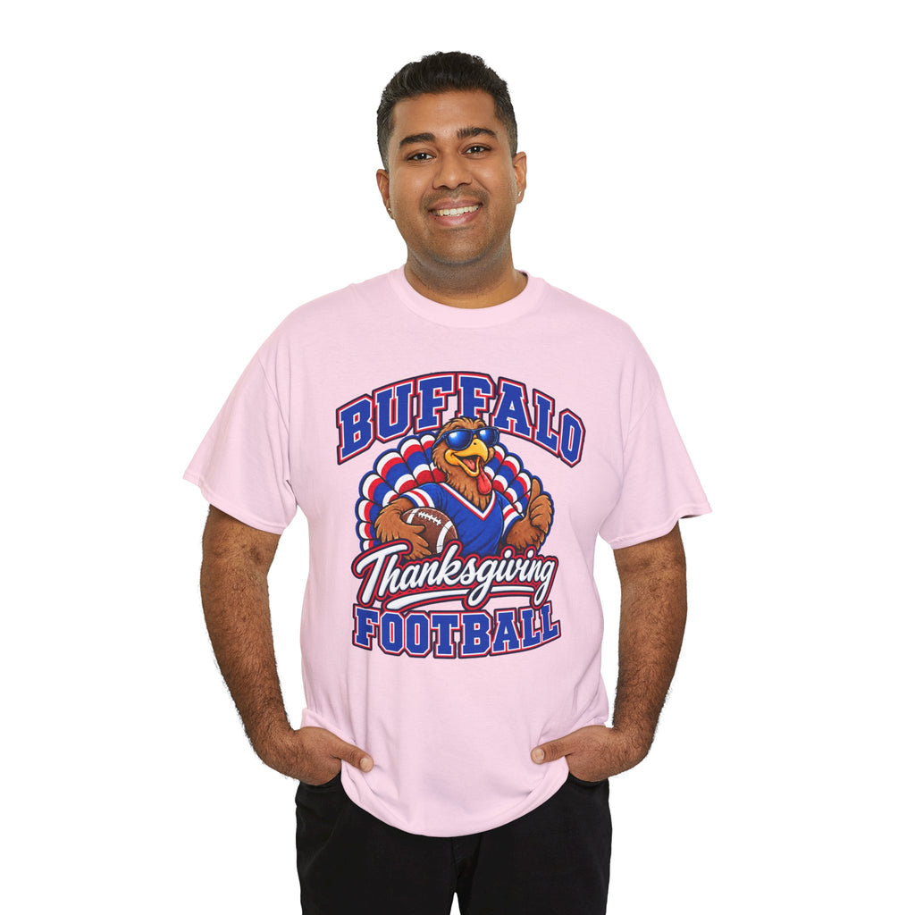 Buffalo Thanksgiving Football T-Shirt — Turkey Mascot Game Day Tee