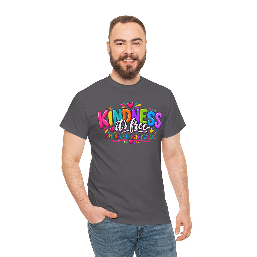 Kindness Is Free Rainbow Tee — Cute Positive Message T-Shirt