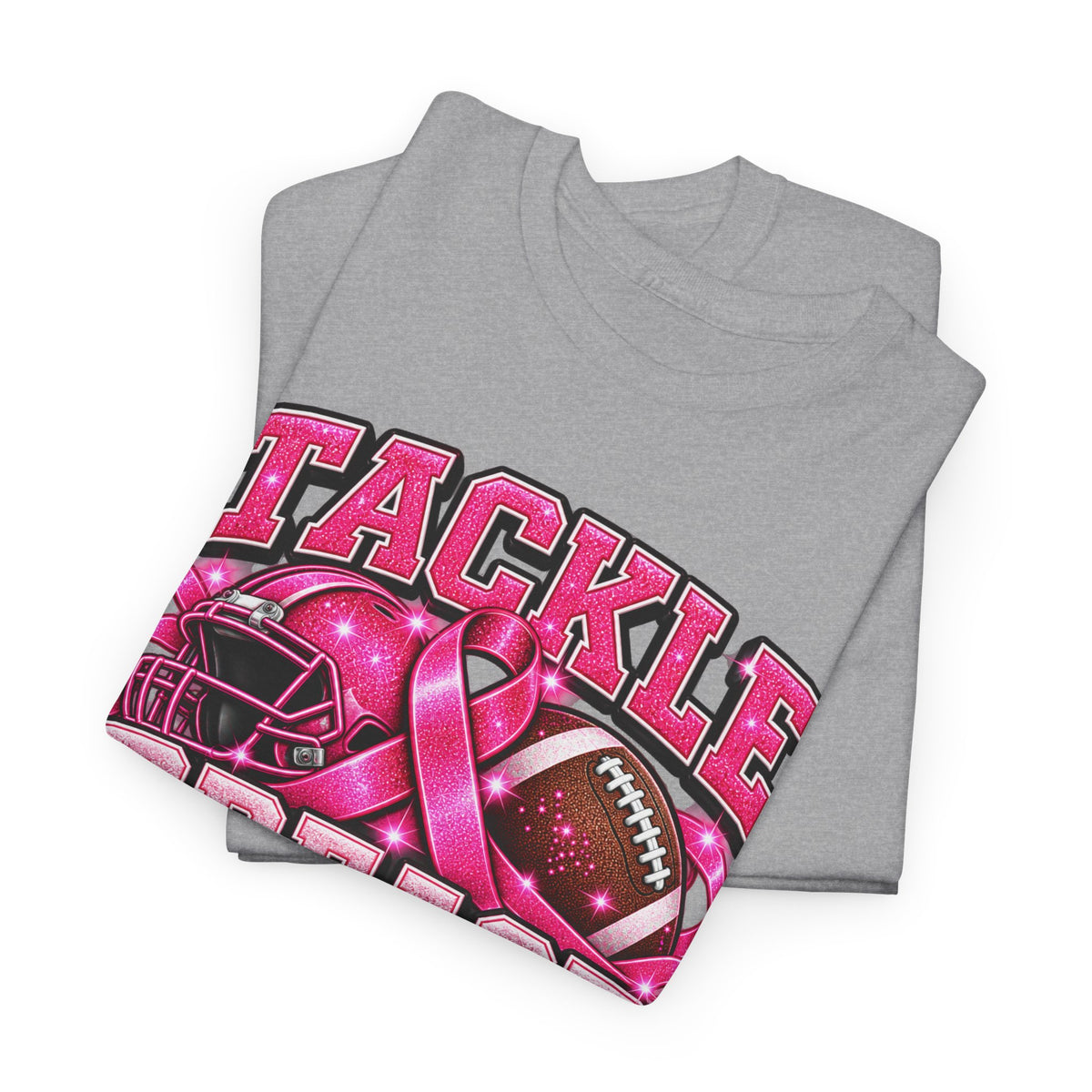 T-Shirt — "Tackle Breast Cancer" Pink Football Awareness Tee