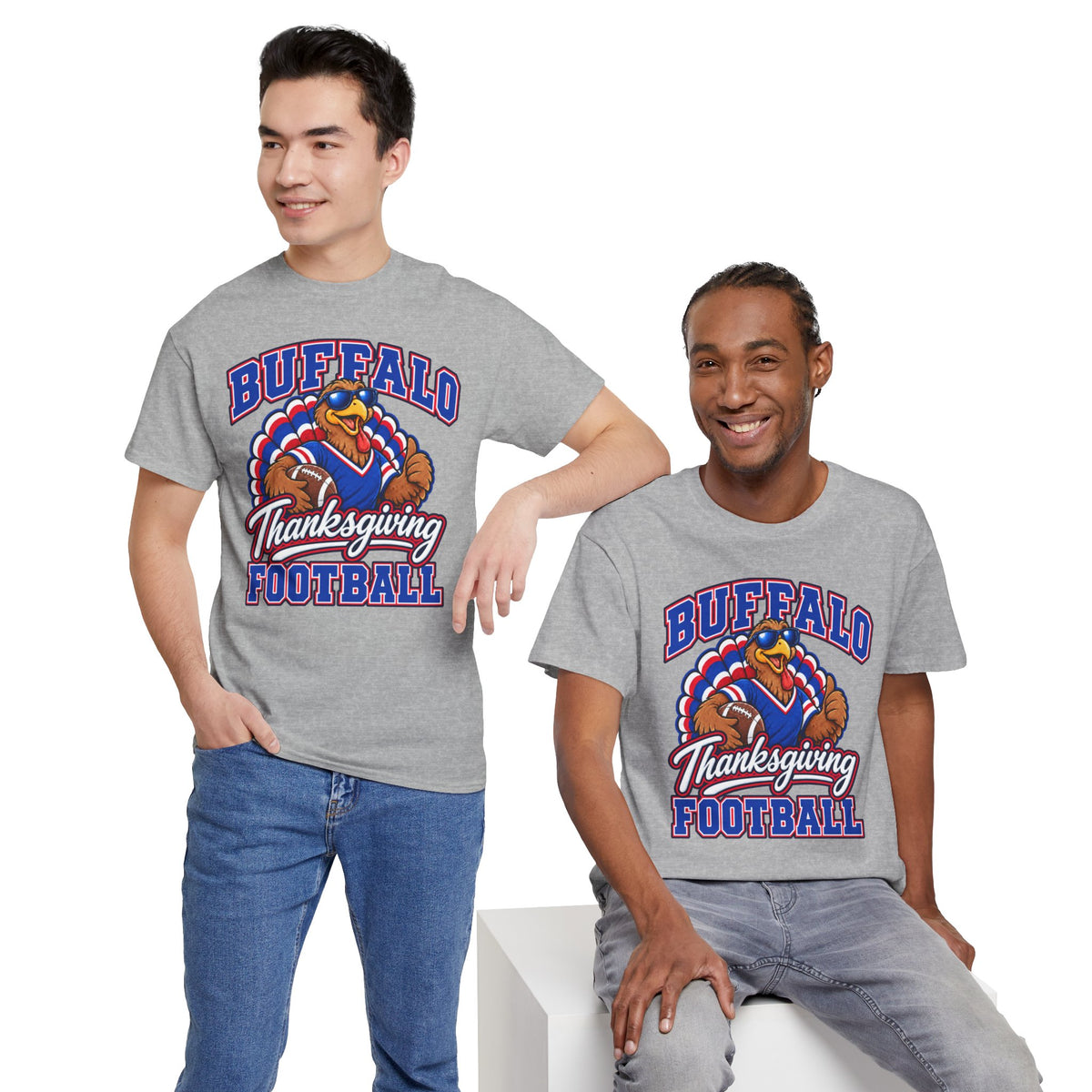 Buffalo Thanksgiving Football T-Shirt — Turkey Mascot Game Day Tee