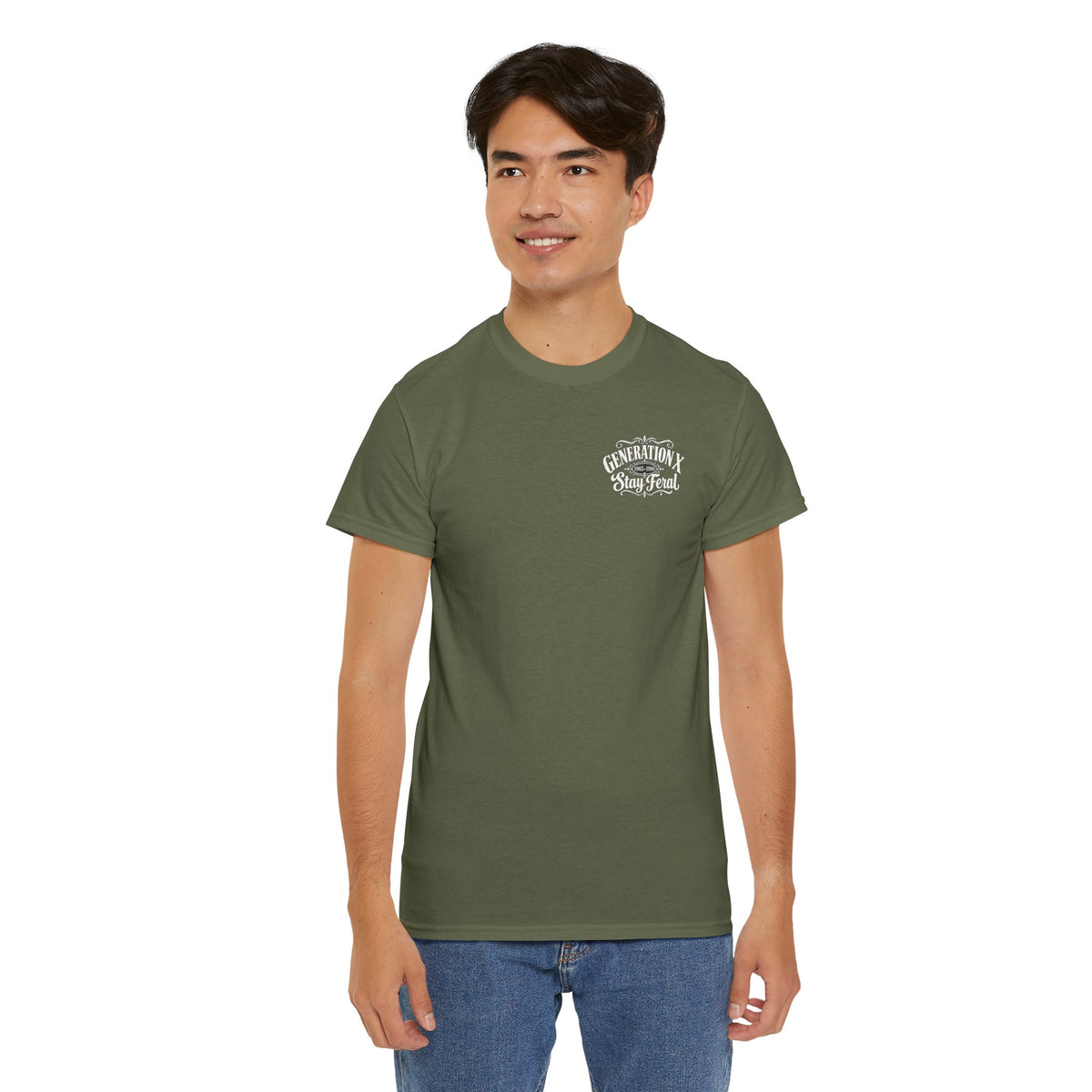 Generation X T‑Shirt — 'Stay Feral' Vintage Whiskey Label Tee (Born 1965–1980)
