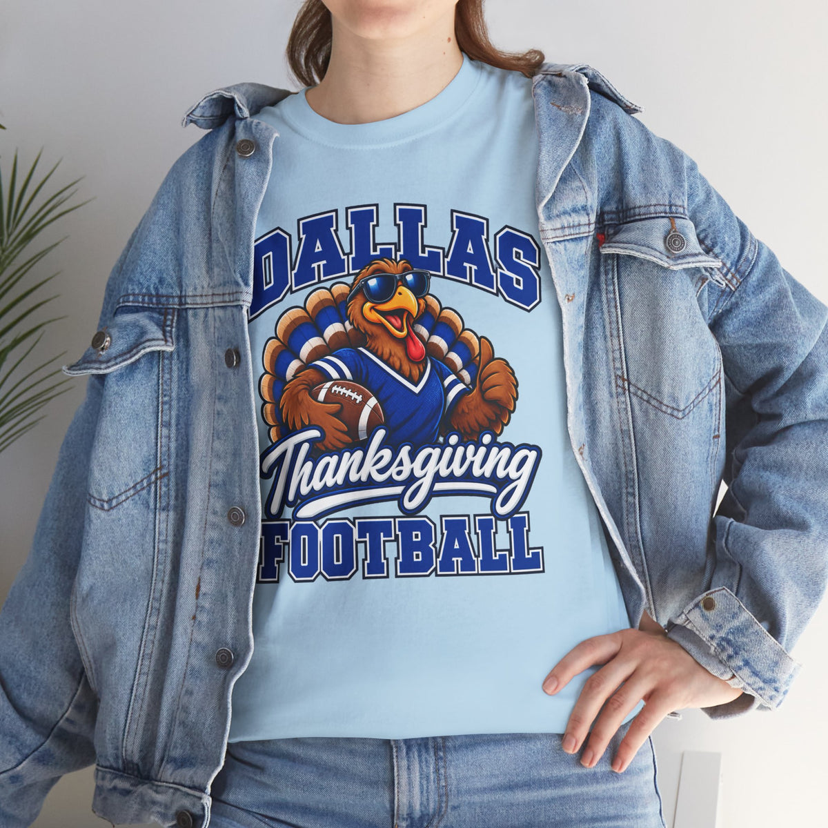 Dallas Thanksgiving Football T-Shirt — Turkey Mascot Game Day Tee