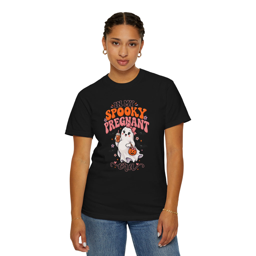Pregnant Halloween T-Shirt — "In My Spooky Pregnant Era" Cute Ghost Maternity Tee