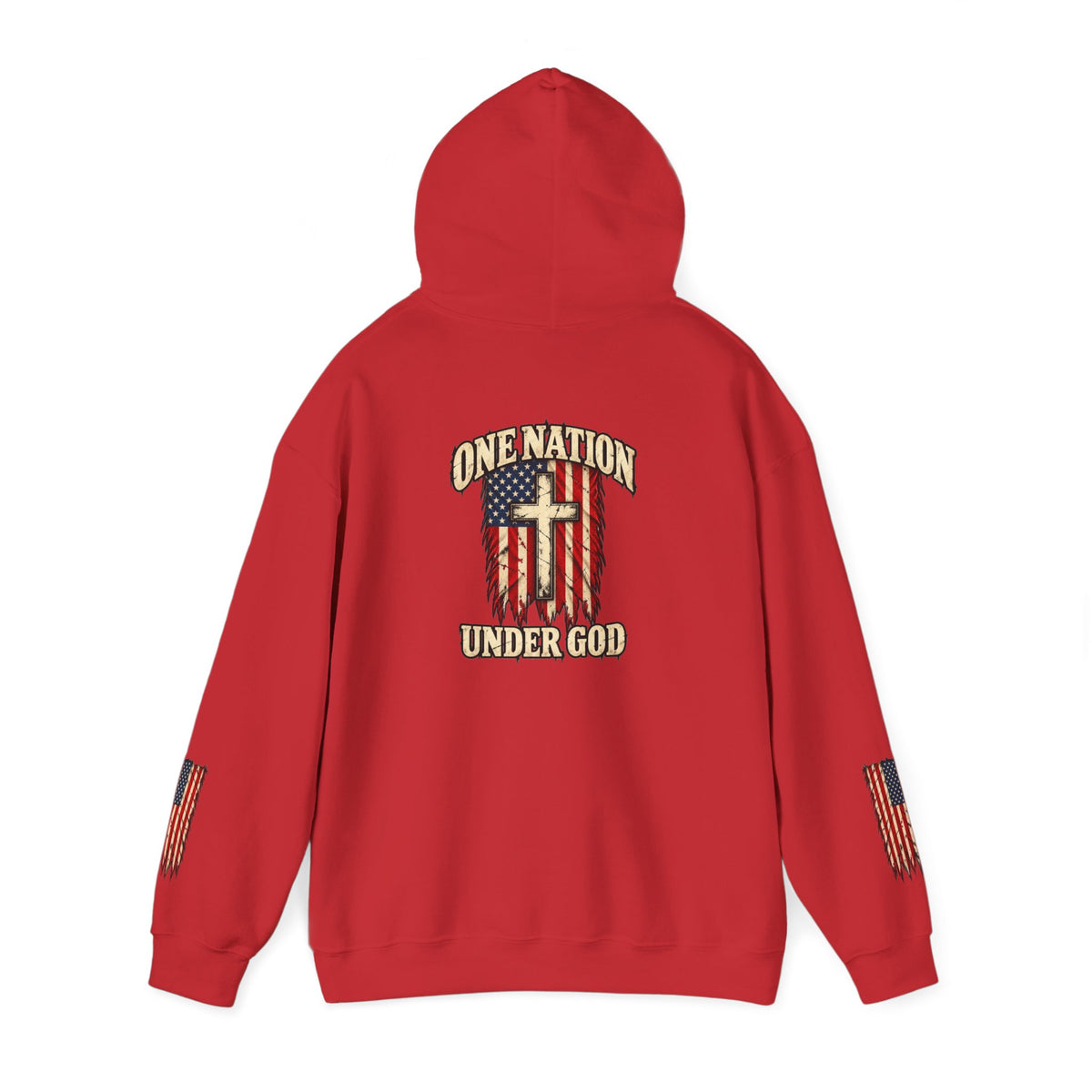 One Nation Under God Patriotic Cross Hoodie