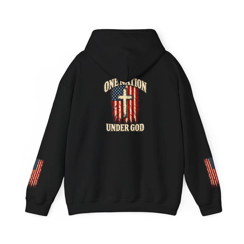 One Nation Under God Patriotic Cross Hoodie