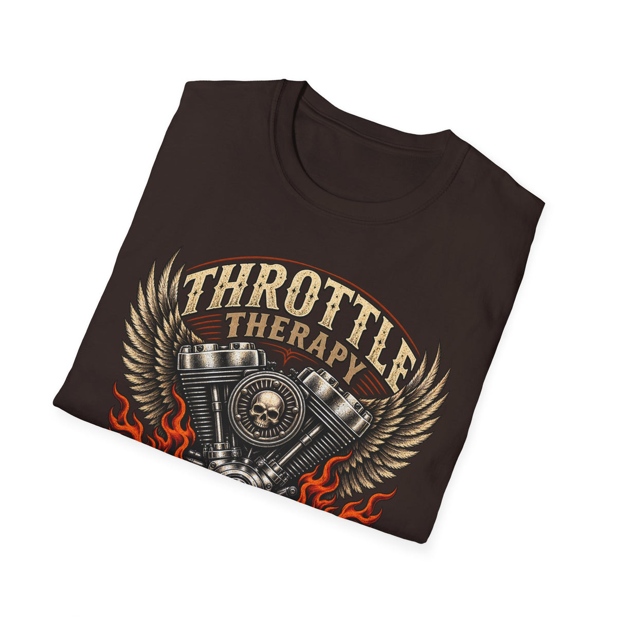 Throttle Therapy Motorcycle T‑Shirt — Fueled by Freedom Riding Tee