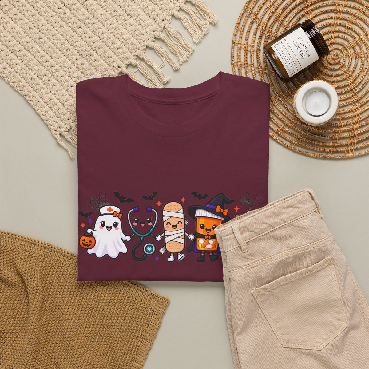 Halloween Candy Characters Tee — Cute Trick-or-Treat Ghosts & Candy Corn Shirt