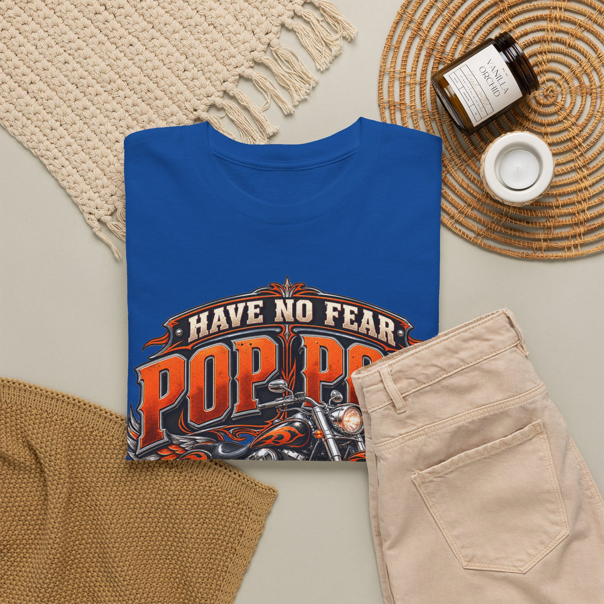 Pop Pop Is Here Motorcycle Dad T-Shirt