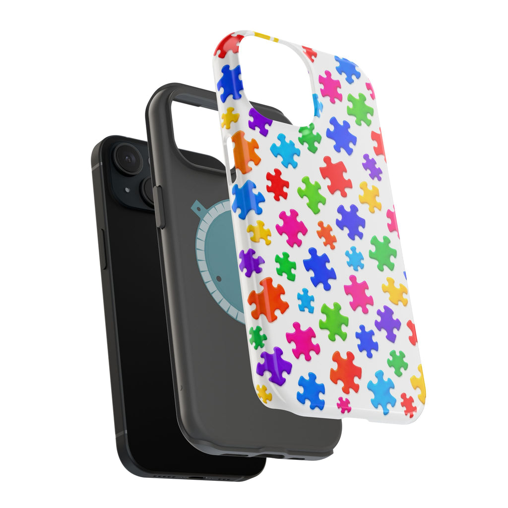 Autism Puzzle Pattern Magnetic Impact-Resistant Phone Case