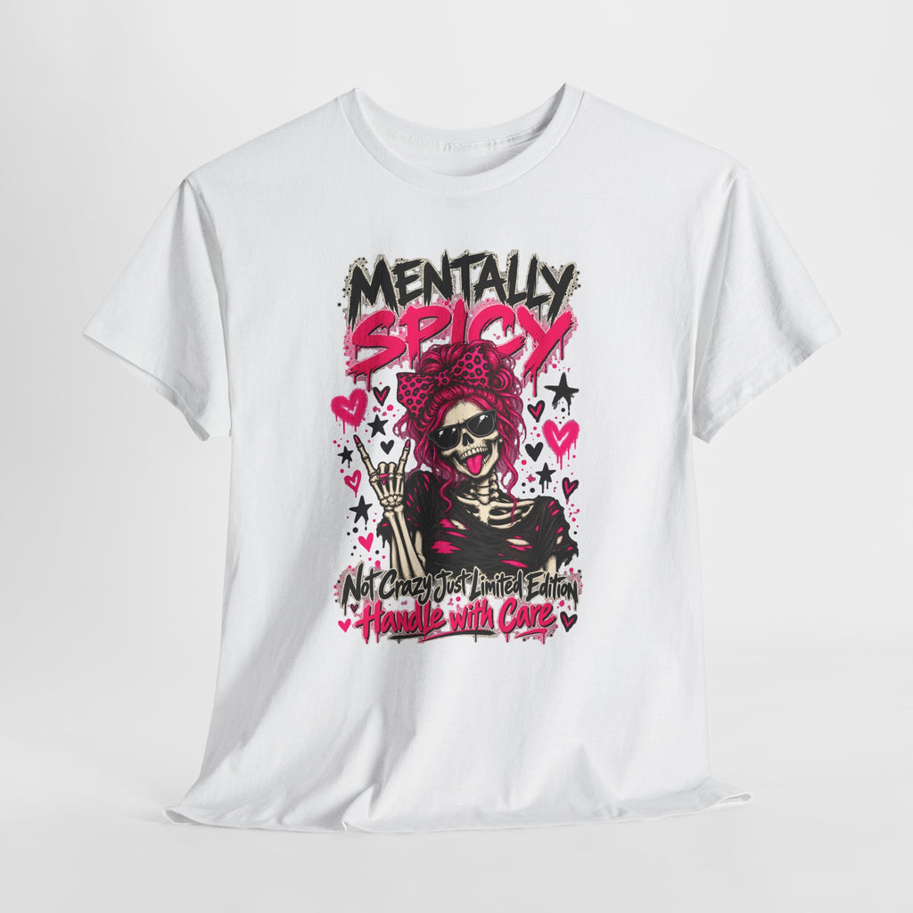Mentally Spicy Skeleton Graphic T-Shirt