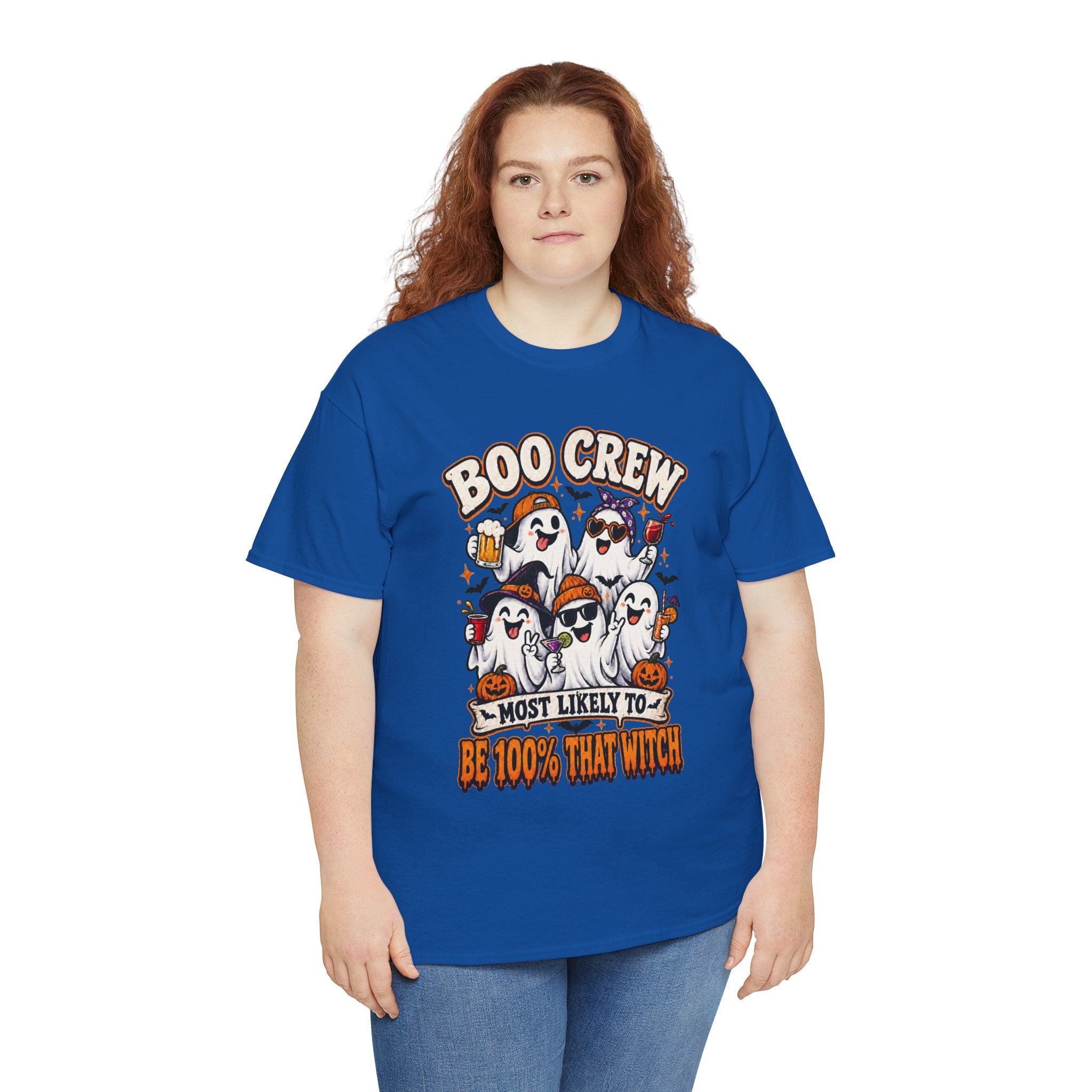 Boo Crew Halloween T-Shirt – "Most Likely To Be 100% That Witch" Ghosts Tee