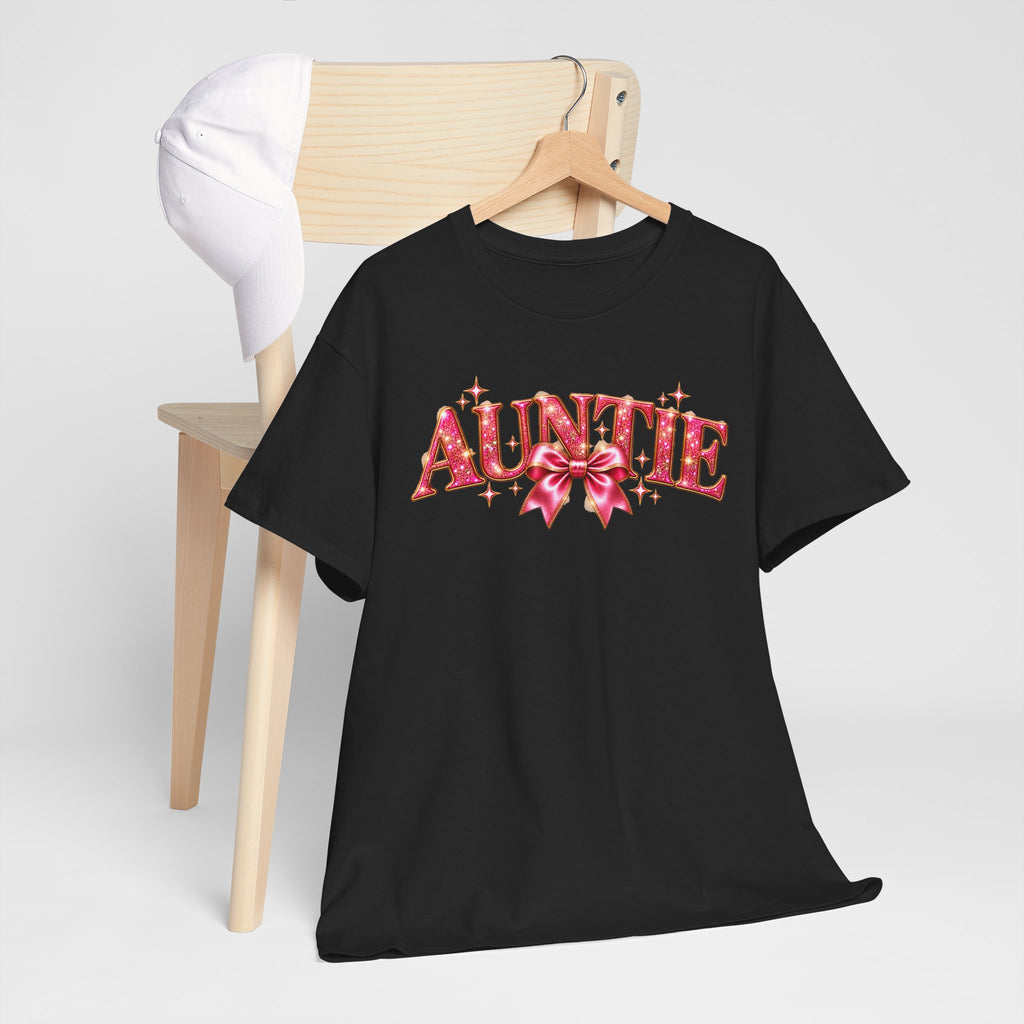 Auntie Graphic T-Shirt | Pink Bow Design