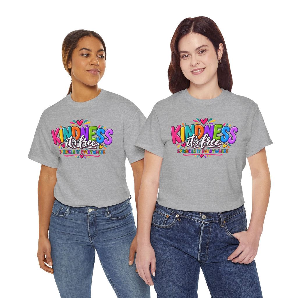Kindness Is Free Rainbow Tee — Cute Positive Message T-Shirt
