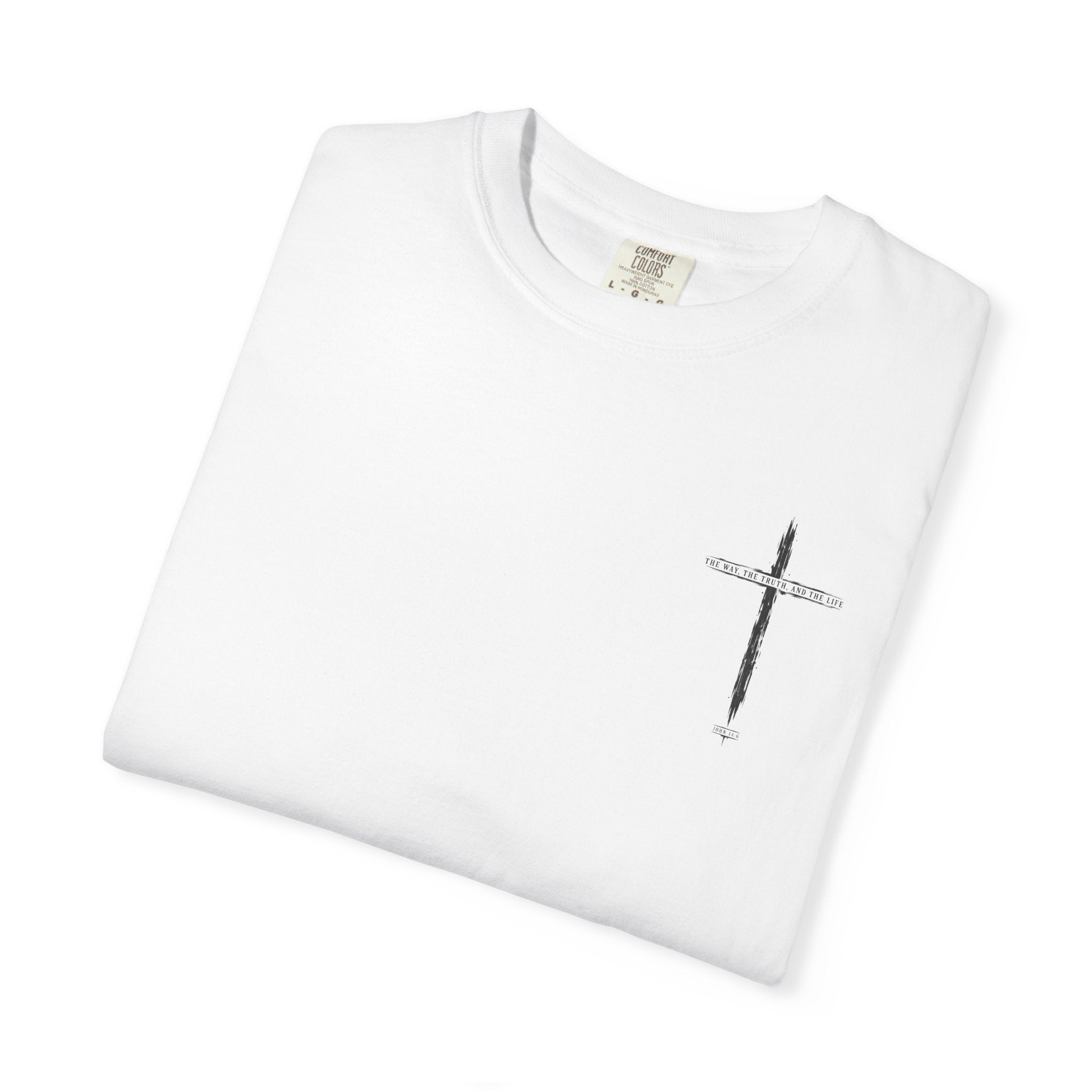 Christian Cross T-Shirt — 'The Way, The Truth, The Life' Religious Tee