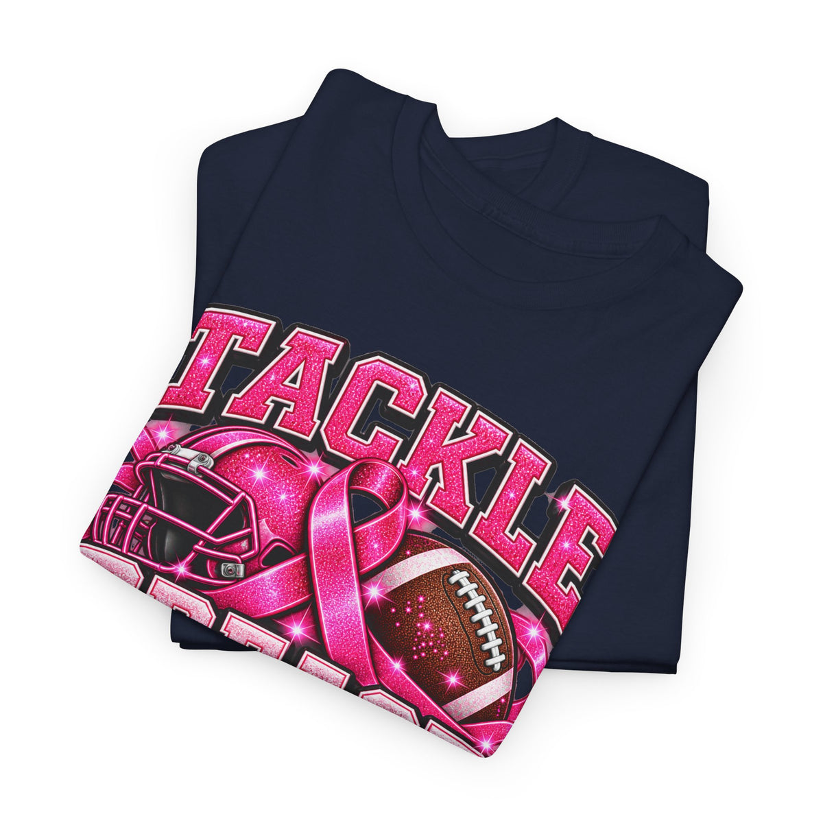 T-Shirt — "Tackle Breast Cancer" Pink Football Awareness Tee