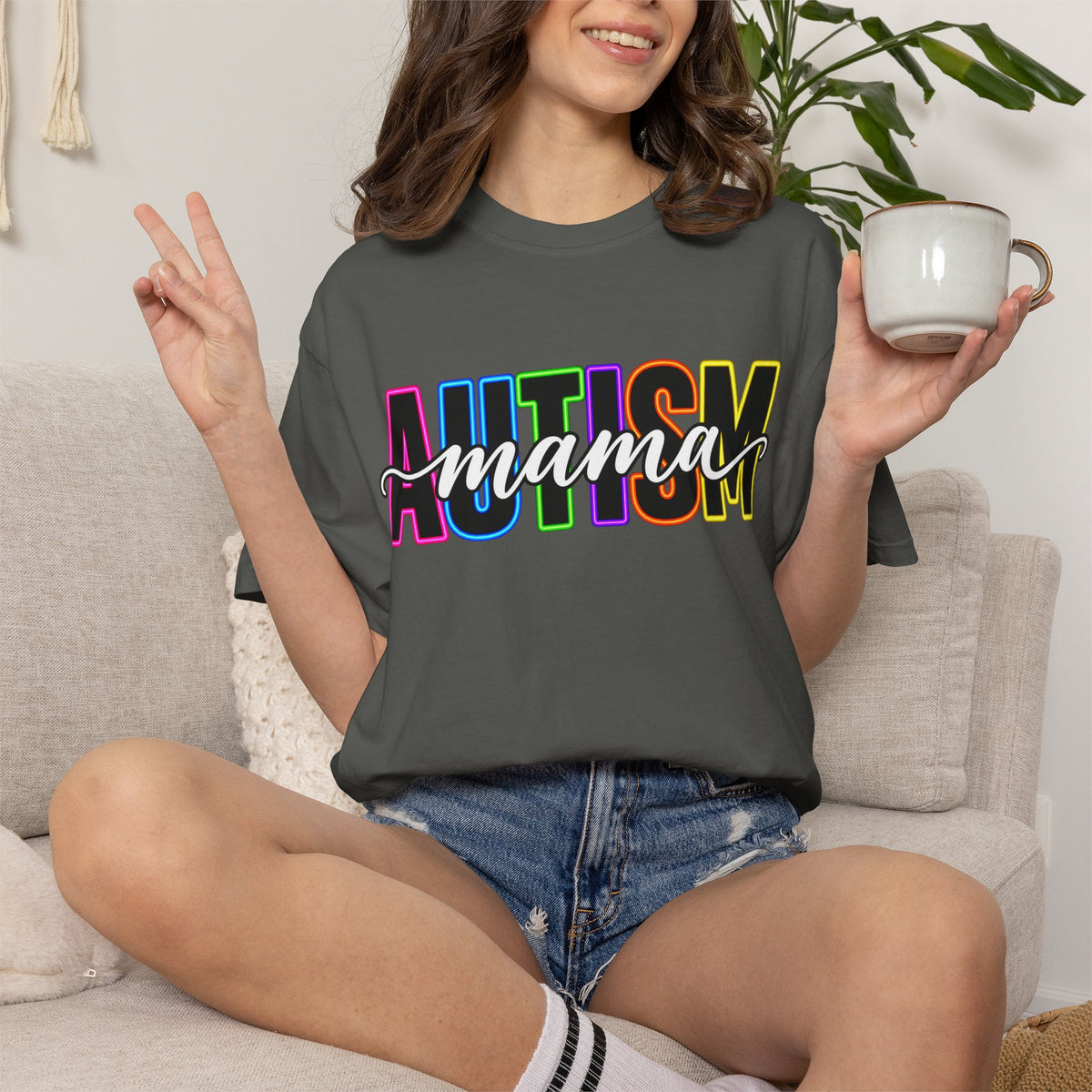 Autism Mama T-Shirt — Colorful Pride Support Tee for Moms