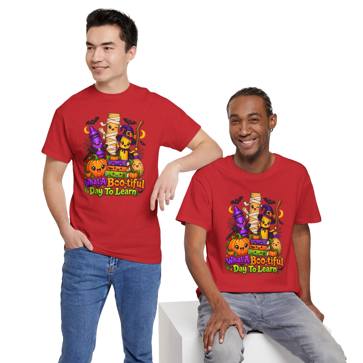 Halloween Teacher Tee — "What A Boo-tiful Day To Learn" Kids' Classroom Shirt