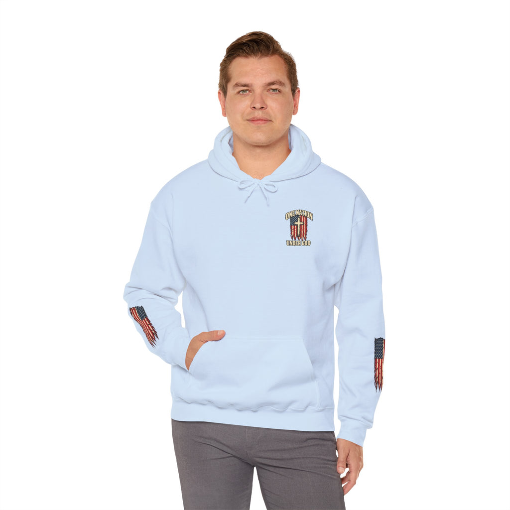 One Nation Under God Patriotic Cross Hoodie