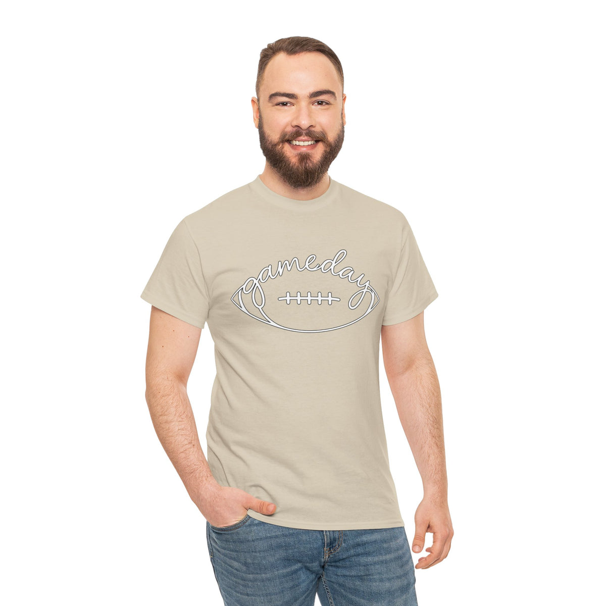 Gameday Football Tee — 'gameday' Script Football Graphic T-Shirt