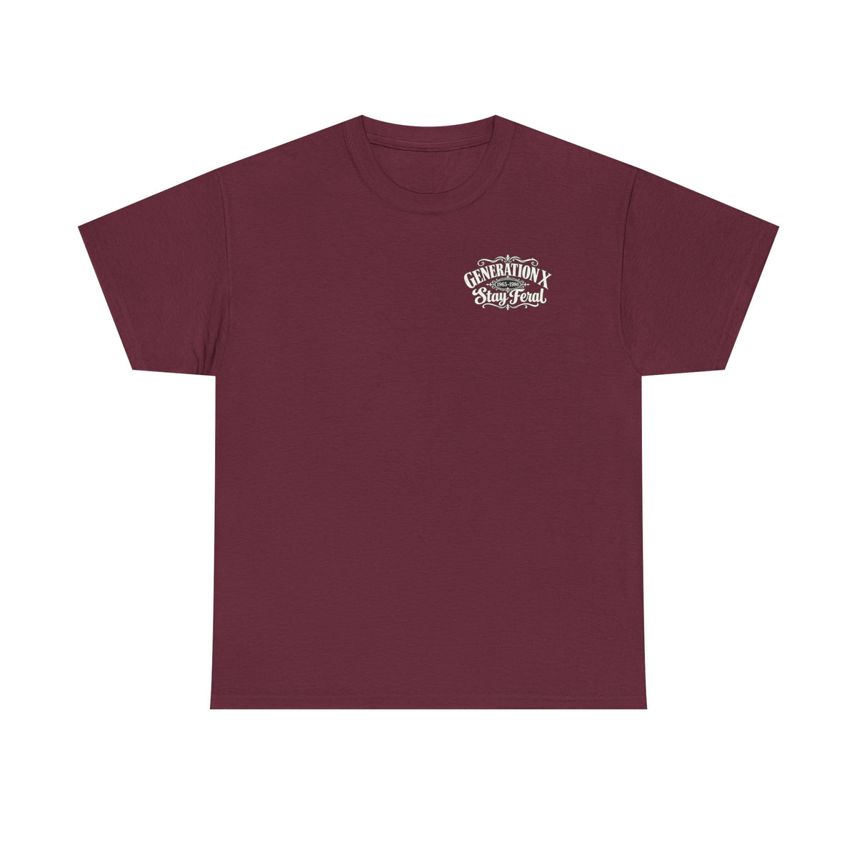 Generation X T‑Shirt — 'Stay Feral' Vintage Whiskey Label Tee (Born 1965–1980)