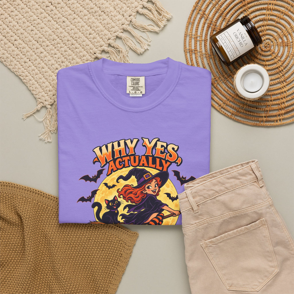 Witch Broom Halloween T-Shirt — "Why Yes Actually I Can Drive A Stick"