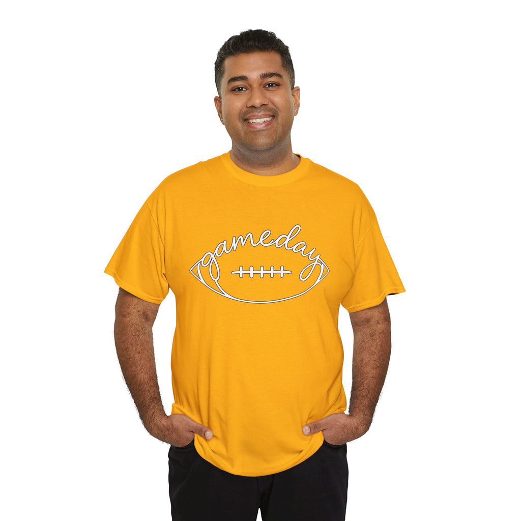 Gameday Football Tee — 'gameday' Script Football Graphic T-Shirt