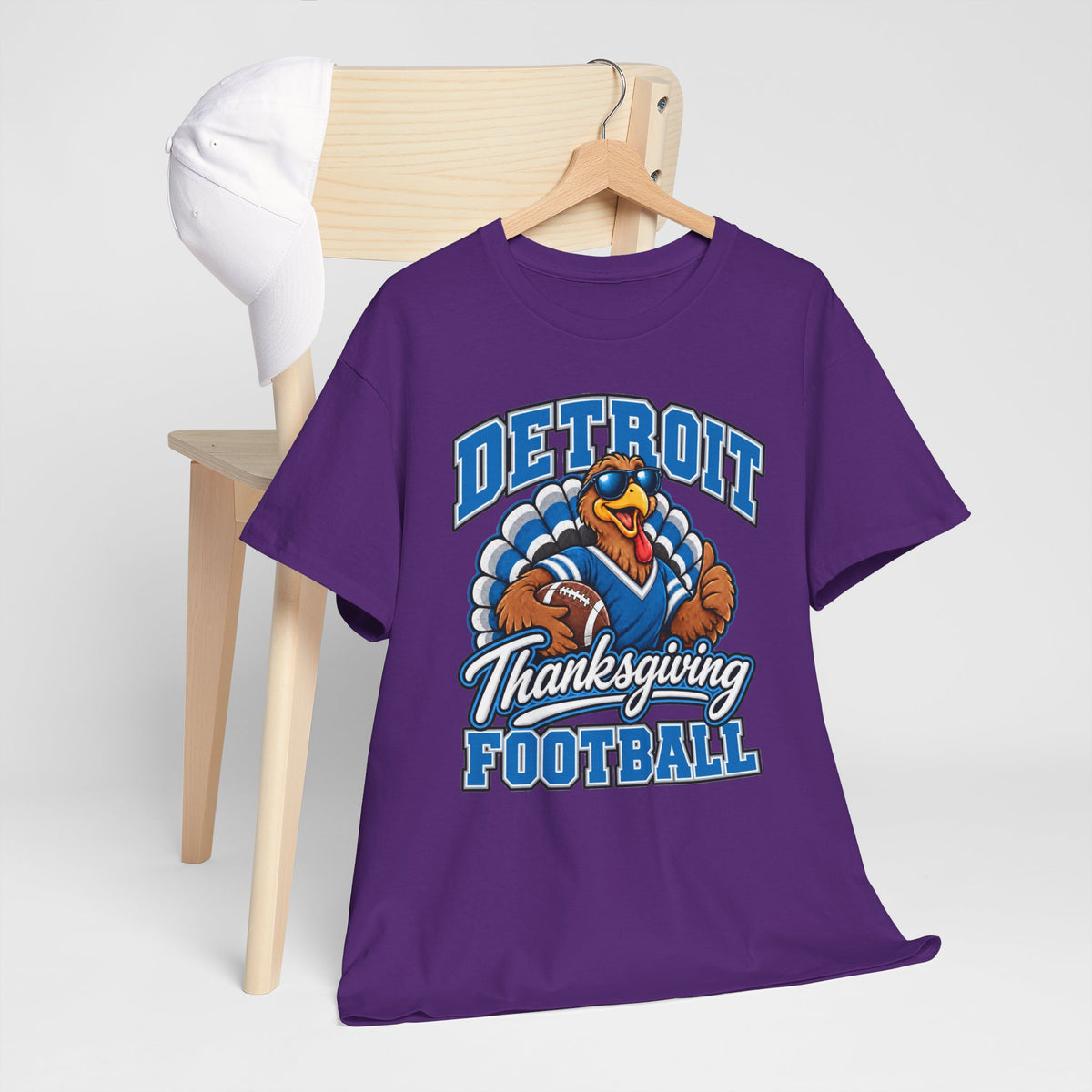 Detroit Thanksgiving Football Tee — Turkey Mascot Game Day Shirt